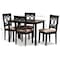 Baxton Studio Lenoir Sand Upholstered Espresso Finished Wood 5-Piece Dining Set 153-9399-8026 - alternate 5